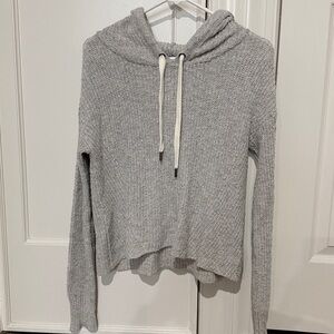 American Eagle Long Sleeve Hooded Hoodie Crop Sweater XS Gray